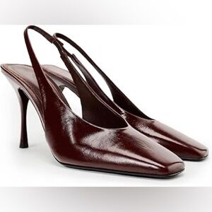 Zara Women's Brown Slingback Heels